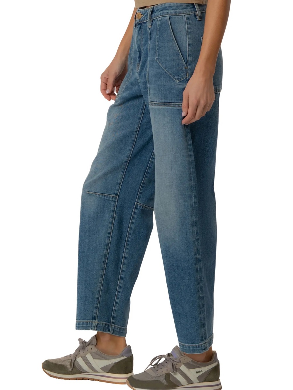 KUT Ashton High Waist Crop Barrel Jeans